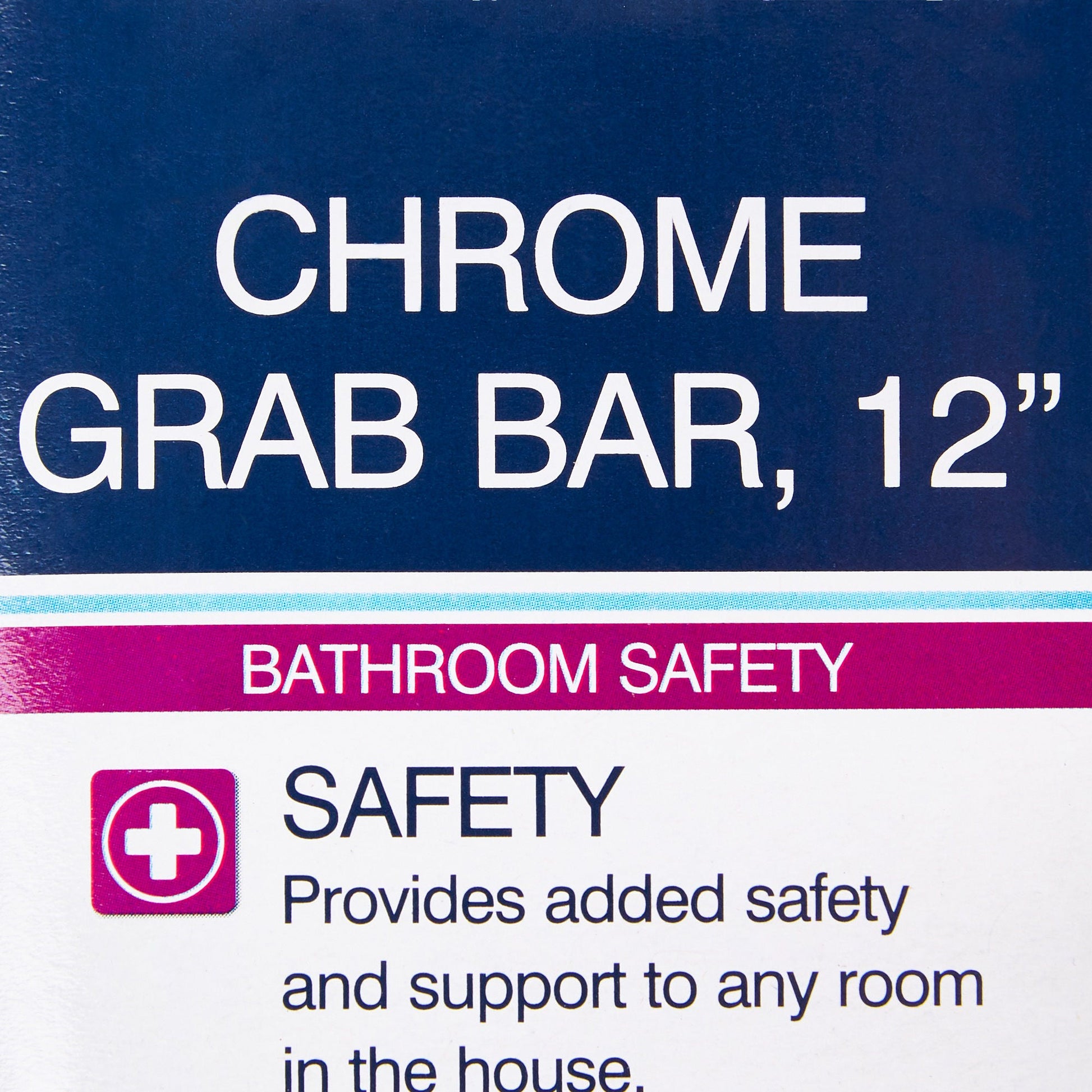 drive™ Chrome Knurled Grab Bar, 12 Inch