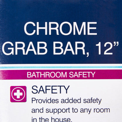 drive™ Chrome Knurled Grab Bar, 12 Inch