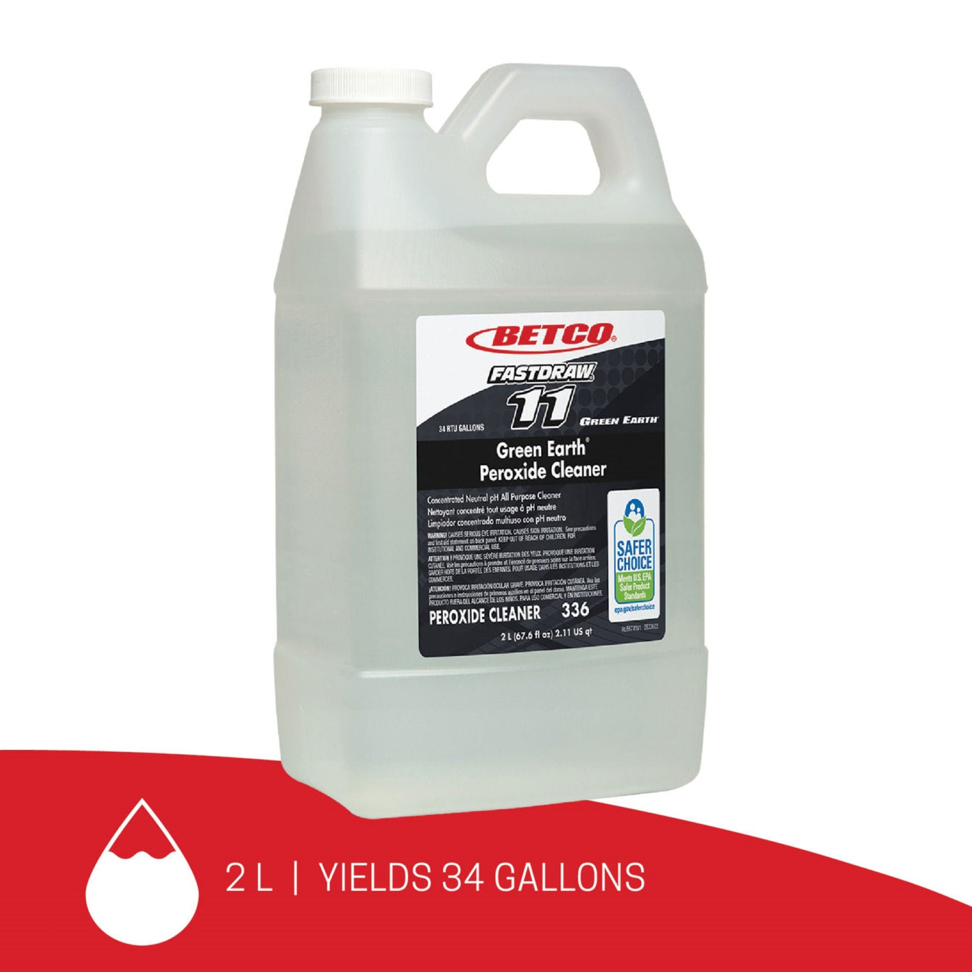 Betco Green Earth Peroxide Surface Disinfectant Cleaner Peroxide Based Manual Pour Liquid Concentrate Jug Fresh Mint Scent