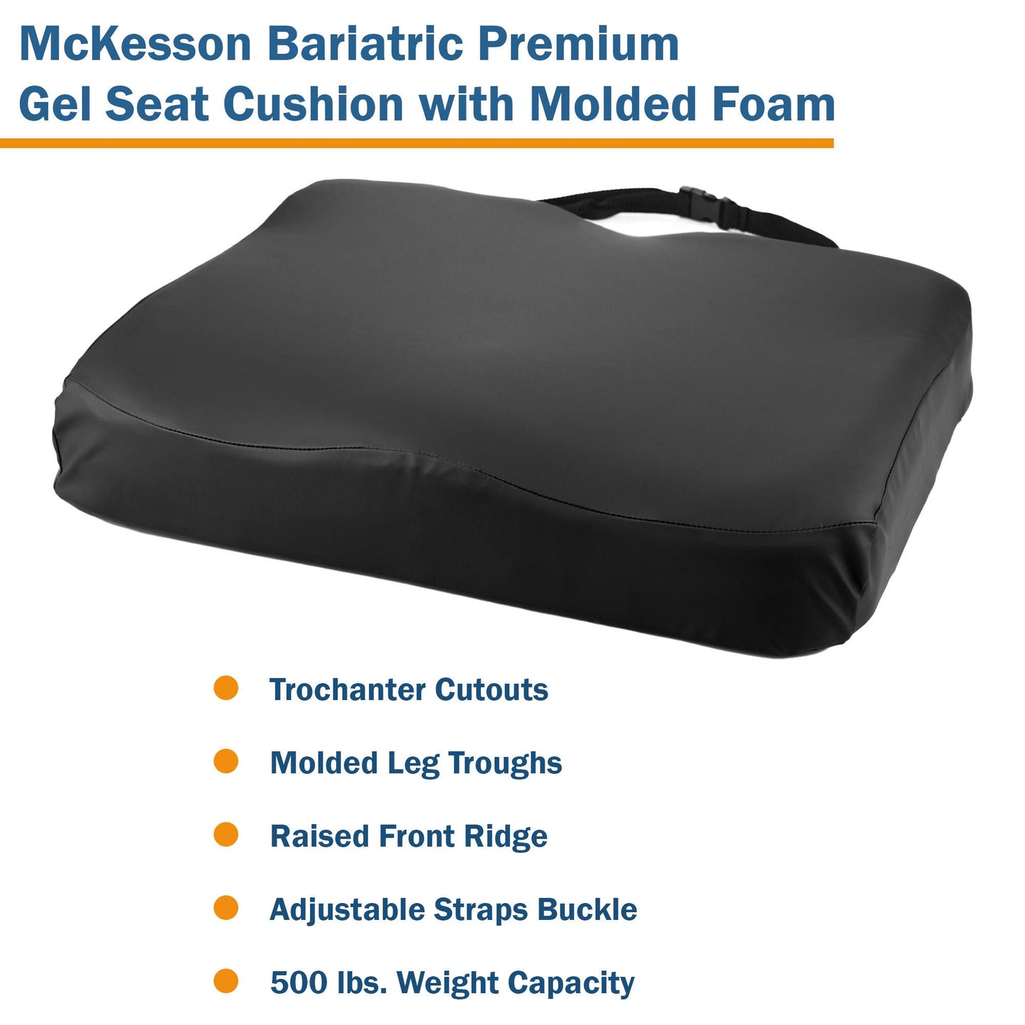 McKesson Premium Molded Foam Seat Cushion, 22 x 18 x 3 Inch