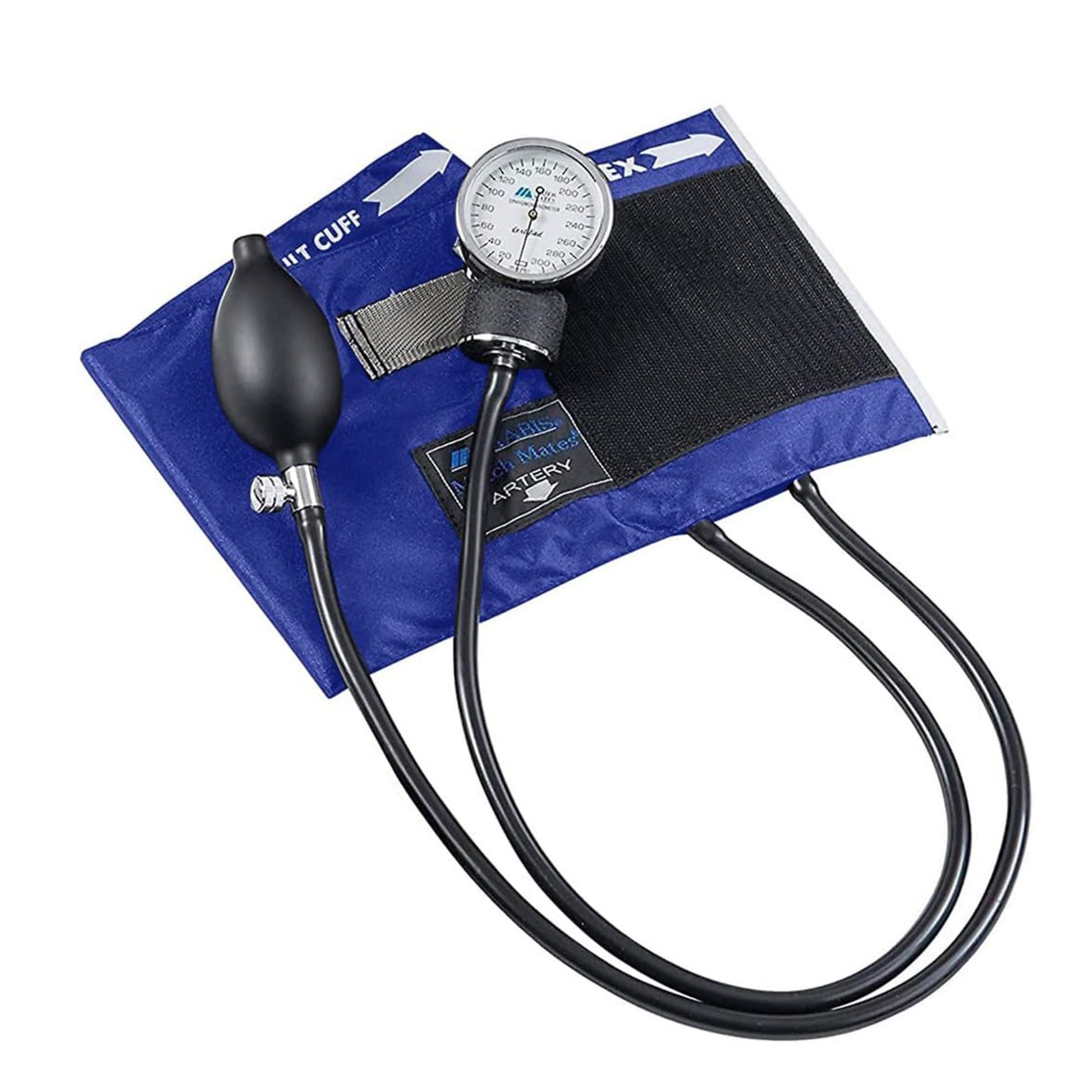 Mabis MatchMates Aneroid Sphygmomanometer & Stethoscope Blood Pressure Kit, Blue