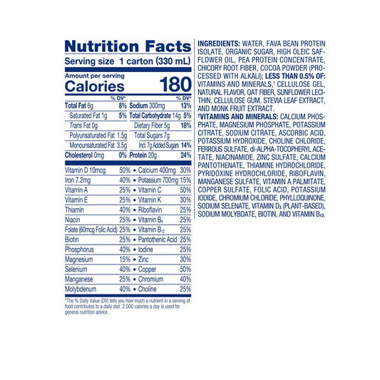 Ensure® Plant Based Protein Nutrition Shake, Chocolate, carton