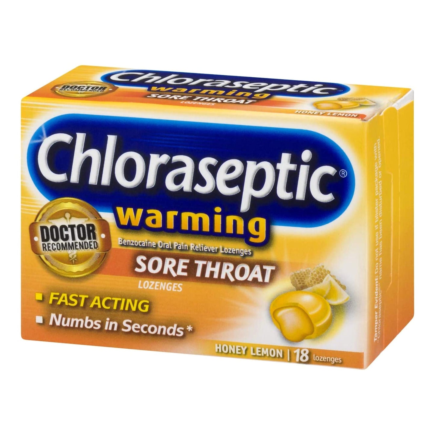 Chloraseptic® Warming Sore Throat Lozenges Honey Lemon