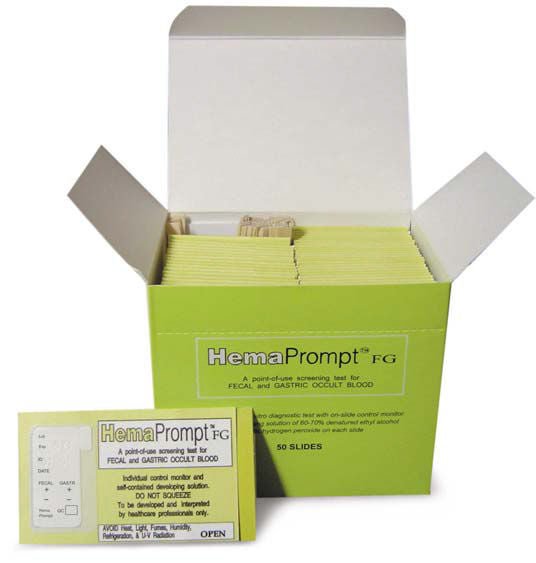 HemaPrompt FG Cancer Screening Test Kit Fecal and Gastric Occult Blood 50 Tests CLIA Waived