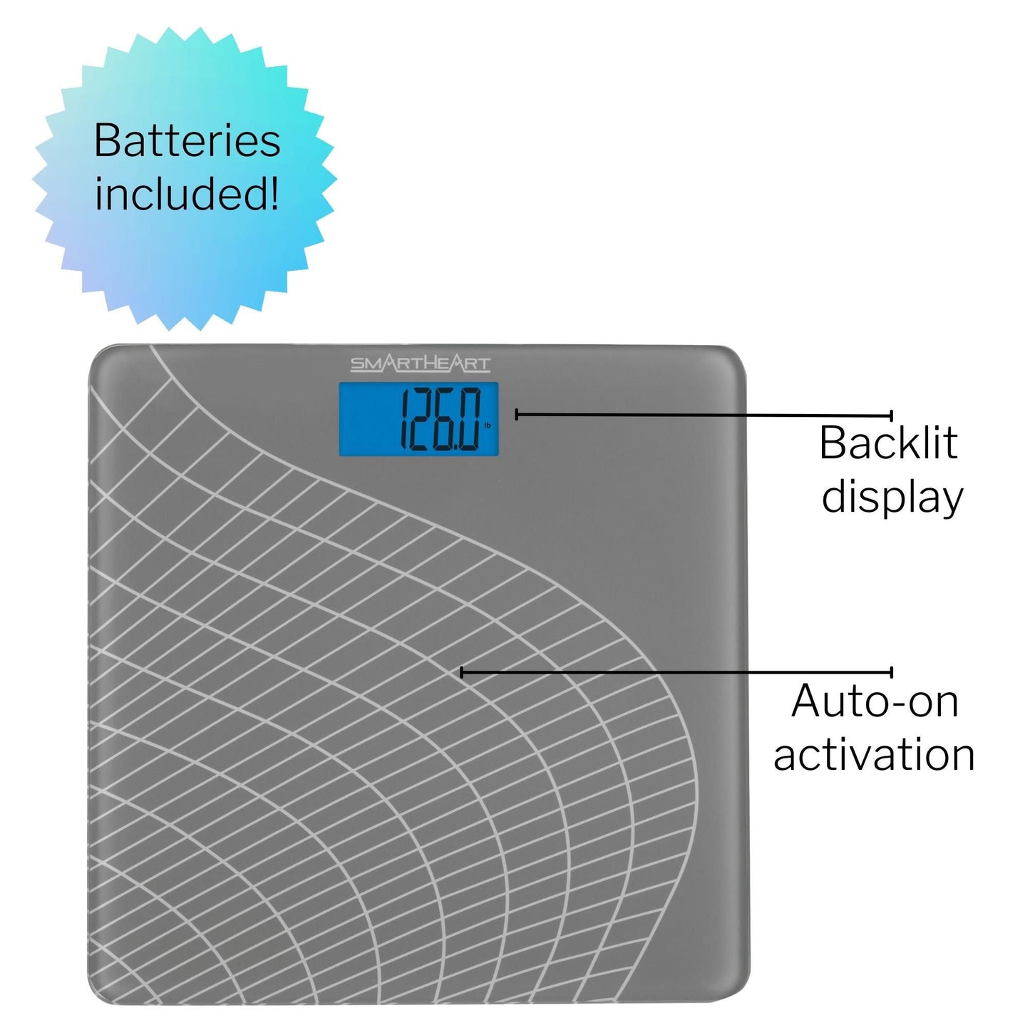 SmartHeart Talking Scale, Digital Bathroom Scale, 438 lbs Capacity