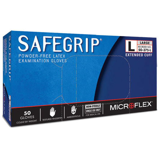 SafeGrip® Latex Exam Gloves, Blue