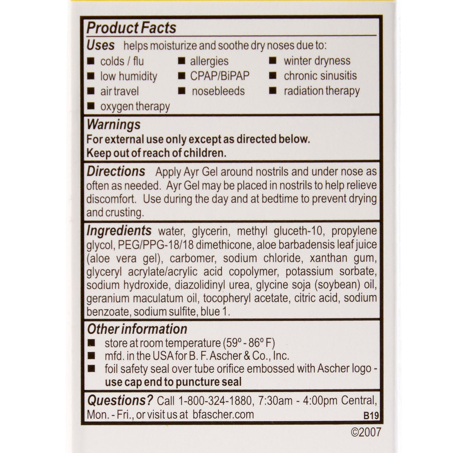 Ayr® Saline Gel Nasal Moisturizer, Tube