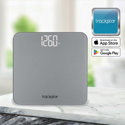 Trackstar Floor Scale Digital Display 440 lbs. Weight Capacity Gray Battery Operated