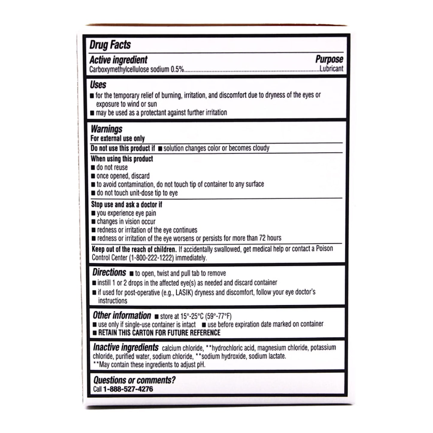 Rugby® 0.5% Carboxymethylcellulose Sodium Lubricant Eye Drops, Single Use Vials