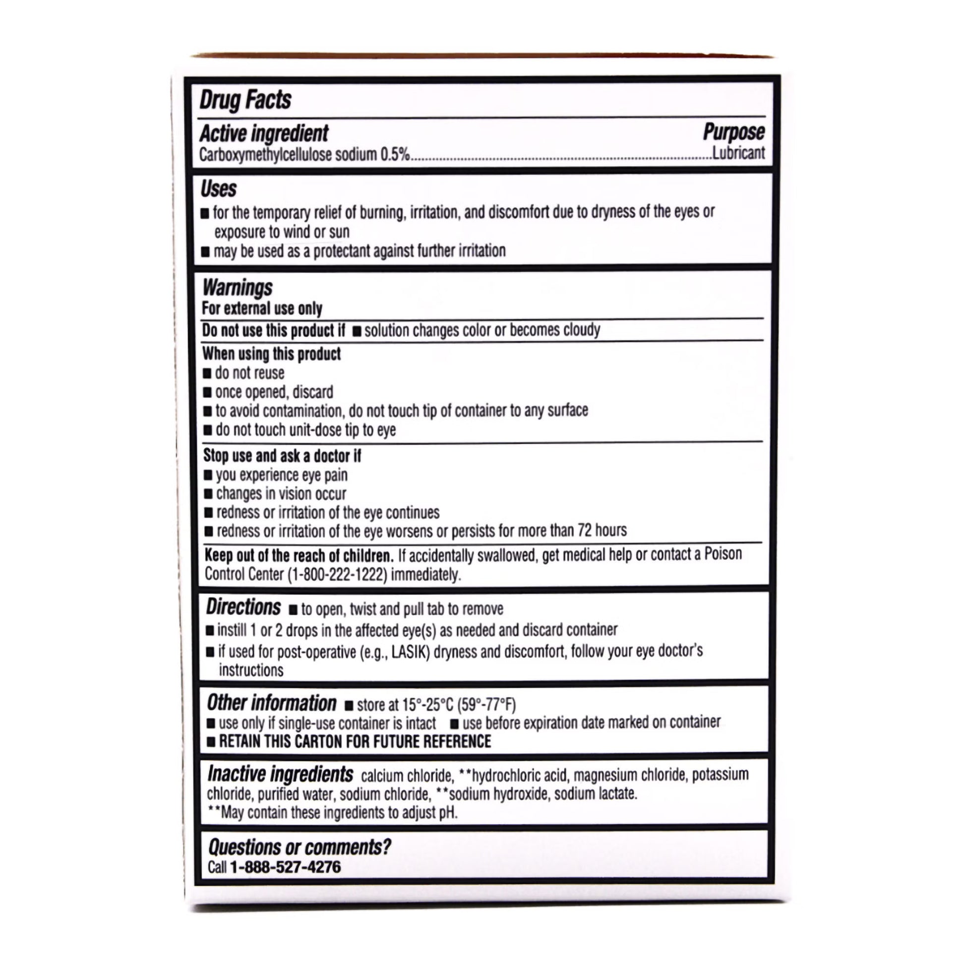 Rugby® 0.5% Carboxymethylcellulose Sodium Lubricant Eye Drops, Single Use Vials