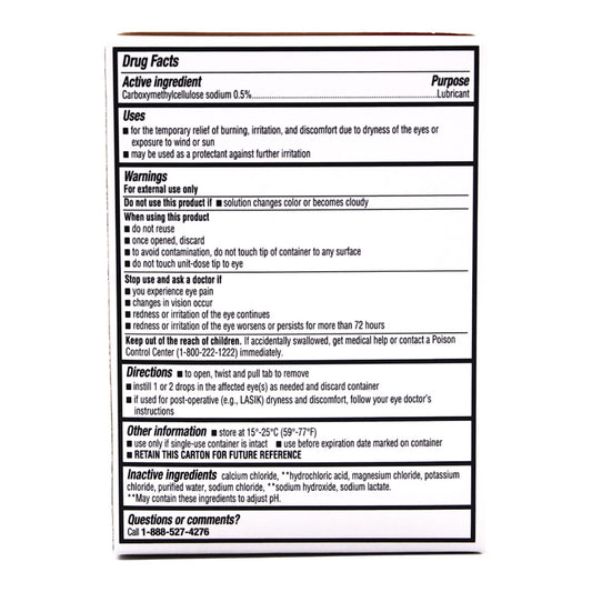 Rugby® 0.5% Carboxymethylcellulose Sodium Lubricant Eye Drops, Single Use Vials