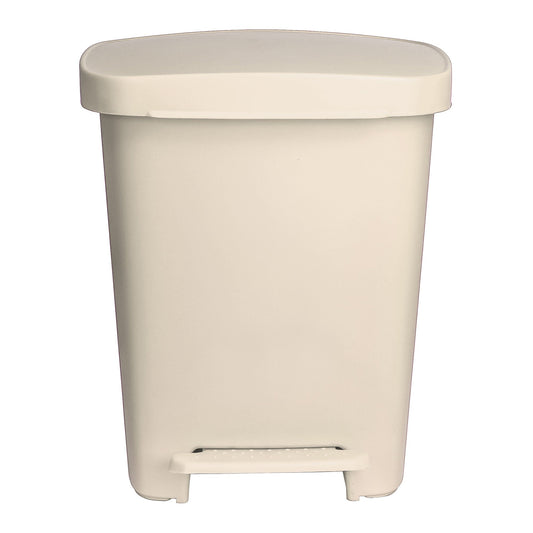 McKesson Waste Can with Step-On Pedal, Plastic, Beige, x 18.9 Inch