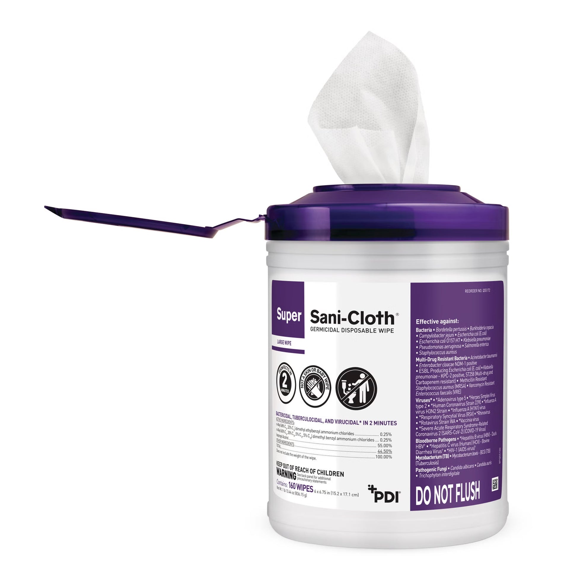 Super Sani-Cloth® Germicidal Disinfectant Wipes, Canister, 160 ct.