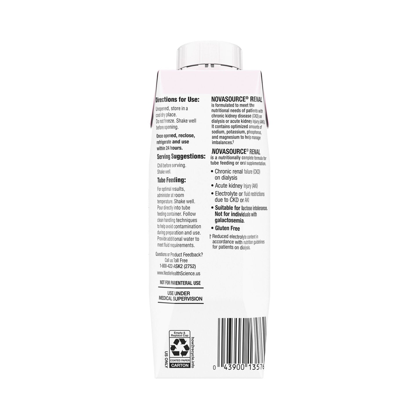 Novasource® Renal Strawberry Formula for Patients on Dialysis, Carton