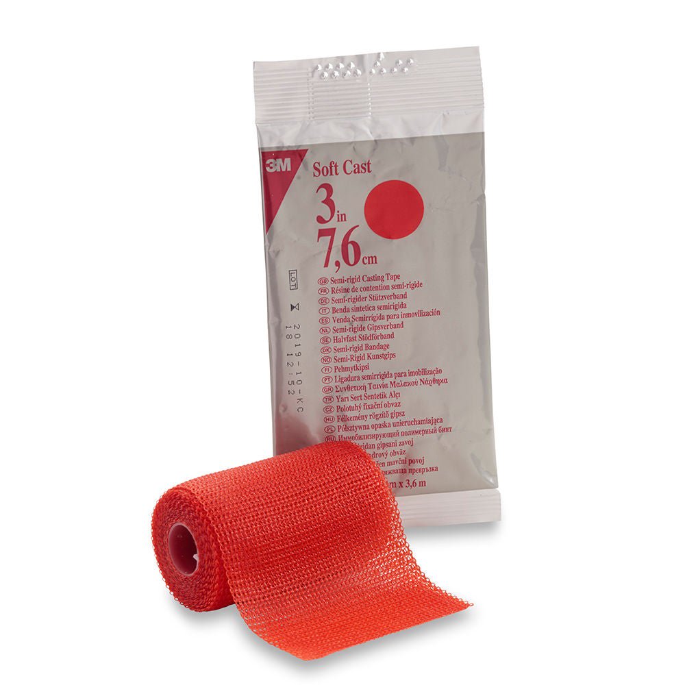3M Scotchcast Soft Cast Cast Tape Semi-Rigid Fiberglass Red