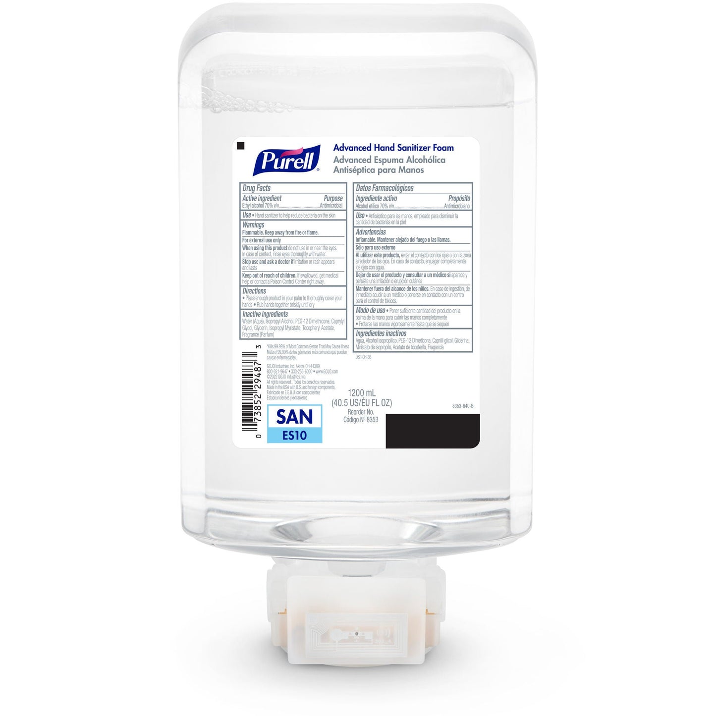 Purell® Advanced 70% Ethyl Alcohol Hand Sanitizer, Dispenser Refill