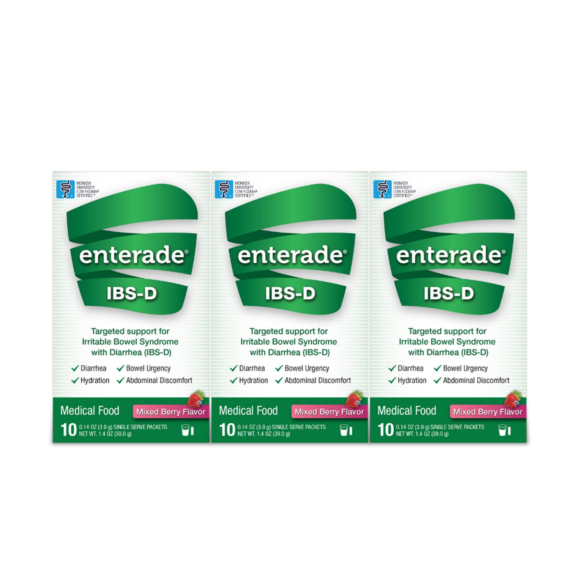 enterade® IBS-D Dietary Support Medical Food, Mixed Berry, Single Serve Packets