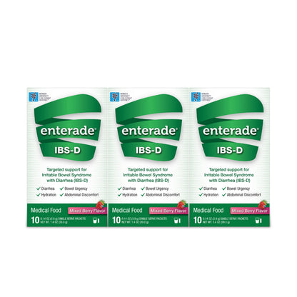 enterade® IBS-D Dietary Support Medical Food, Mixed Berry, Single Serve Packets