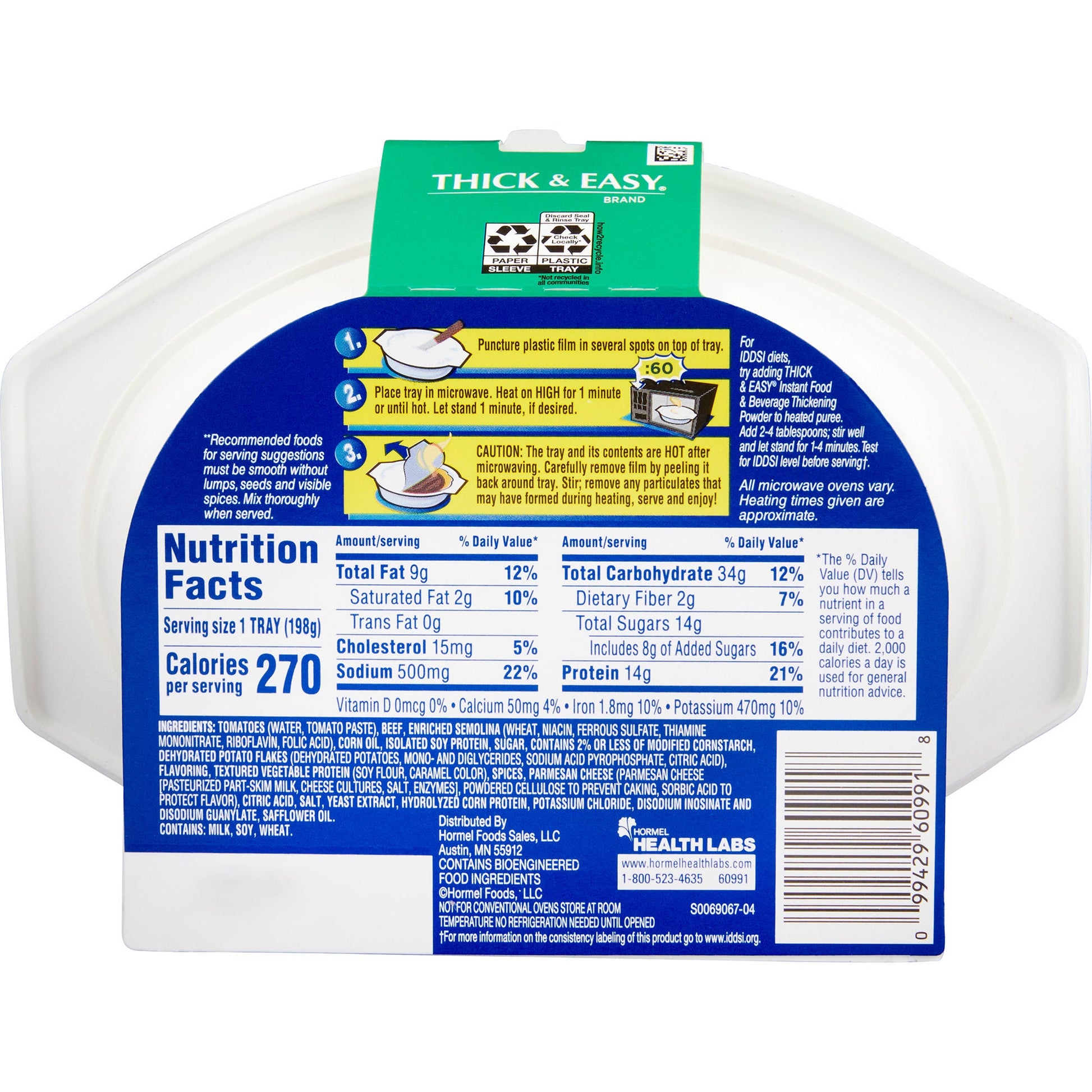 Thick & Easy® Purées Italian Style Beef Lasagna Purée Thickened Food