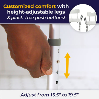 drive™ Shower Chair with Back and Removable Padded Arms