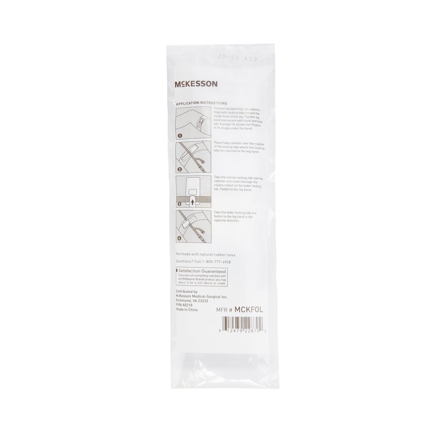 McKesson Foley Catheter Holder Leg Strap With Dual-Locking Tabs