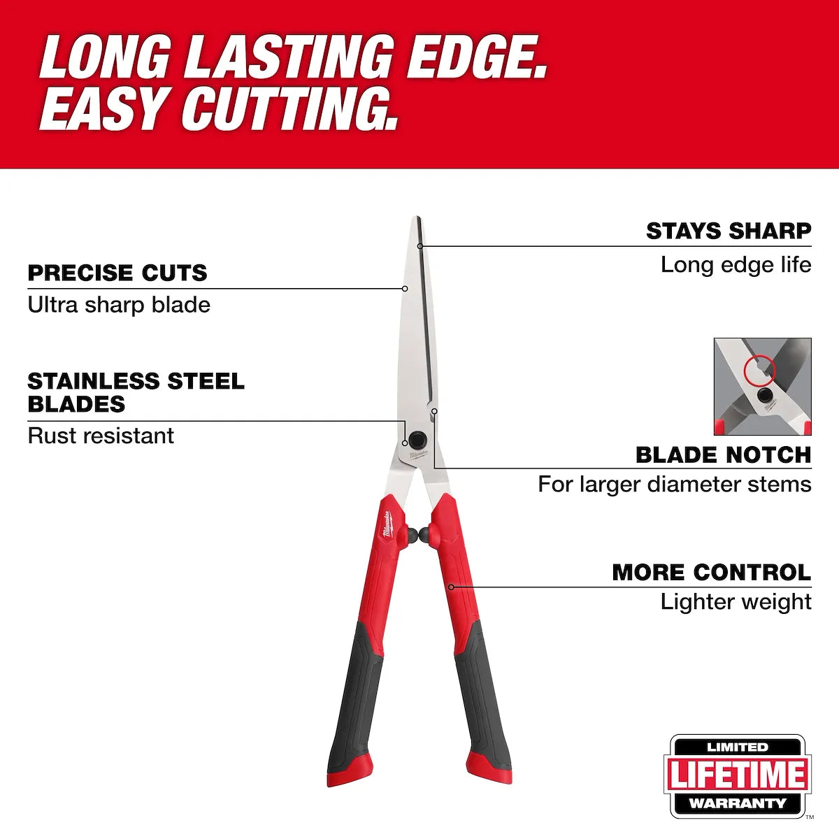 Milwaukee 10” Hedge Shears 48-22-9382 | 10 in Blade Length