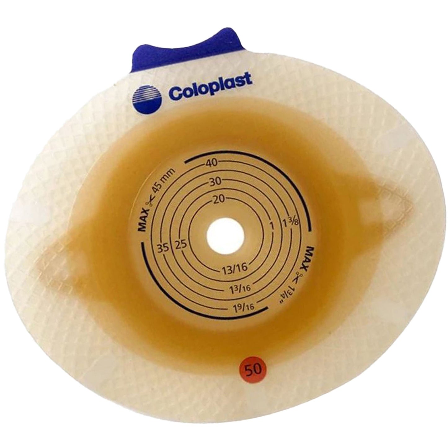 SenSura® Click Flat Barrier Ostomy Barrier, Stoma Opening, Blue Match