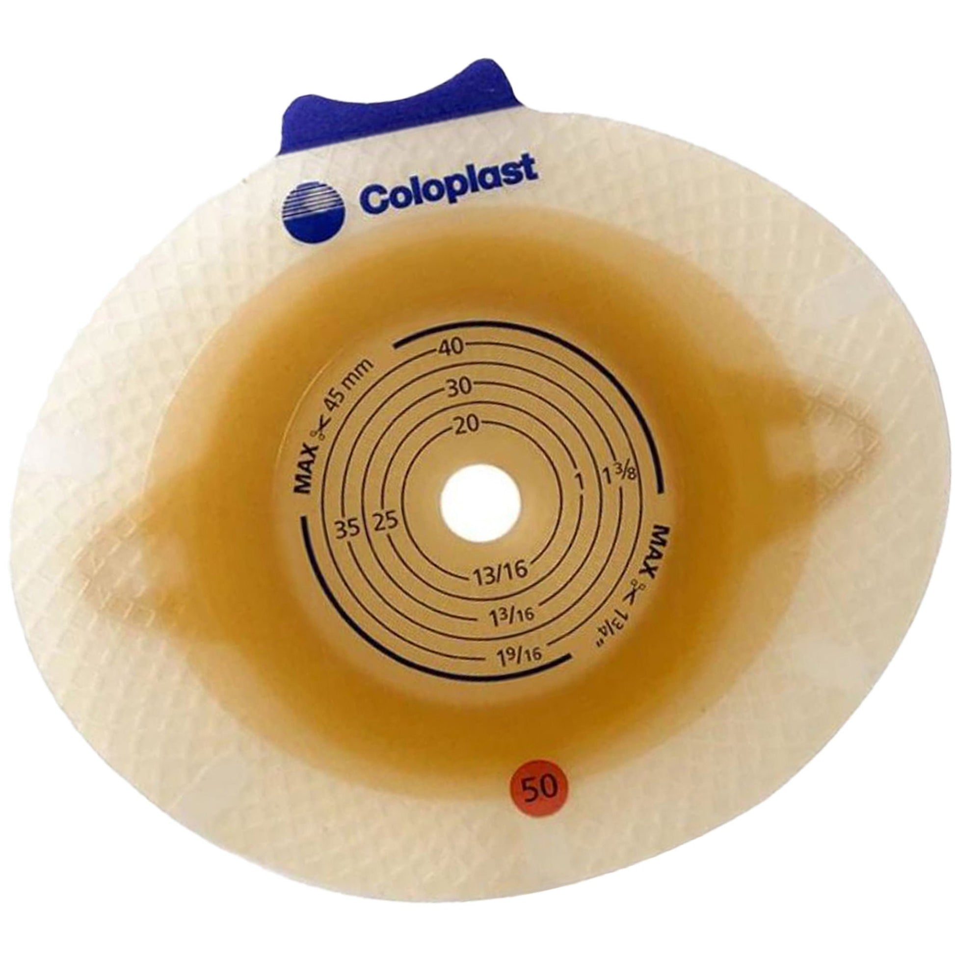 SenSura® Click Flat Barrier Ostomy Barrier, Stoma Opening, Blue Match