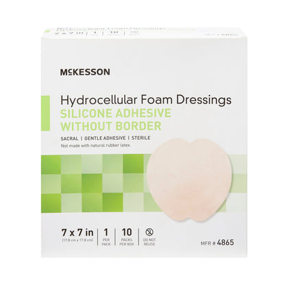 McKesson Hydrocellular Foam Dressing, Silicone Adhesive, w/o Border