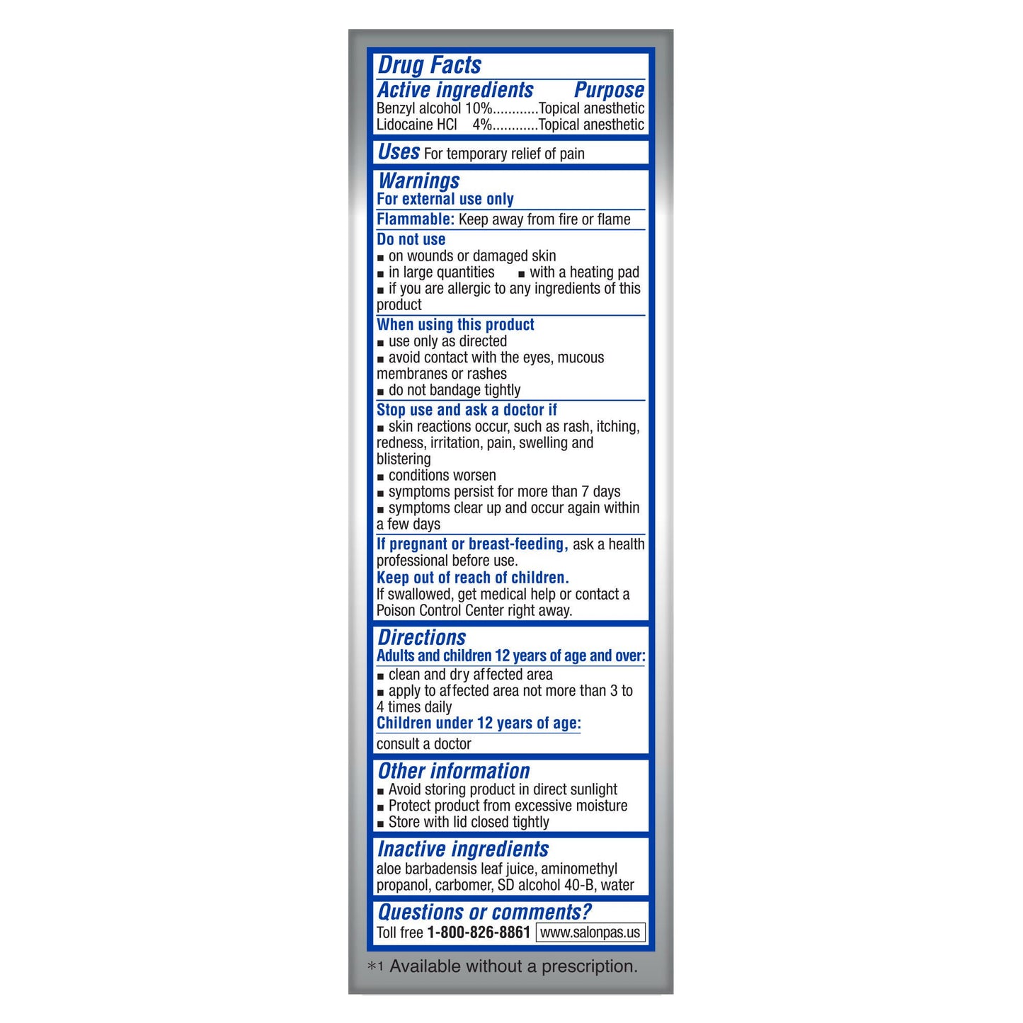 Salonpas Lidocaine 4% Plus Pain Relieving Liquid No-Mess Roll On