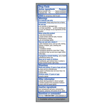 Salonpas Lidocaine 4% Plus Pain Relieving Liquid No-Mess Roll On