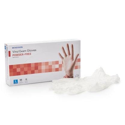 McKesson Confiderm® Vinyl Exam Gloves, Clear