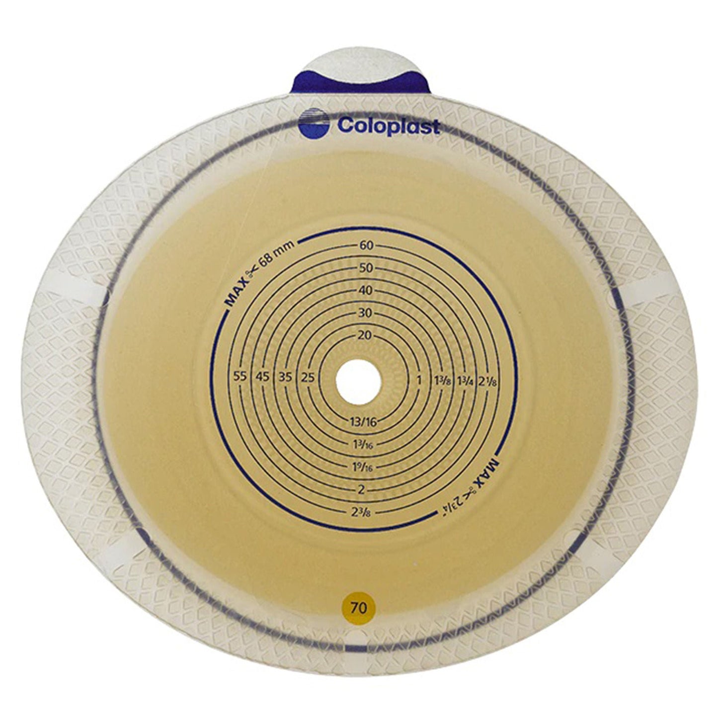 SenSura® Flex Flat Ostomy Barrier, Trim to fit Stoma Opening, Yellow