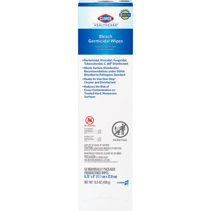 Clorox Healthcare® Bleach Germicidal Wipes, Individual Packets, .