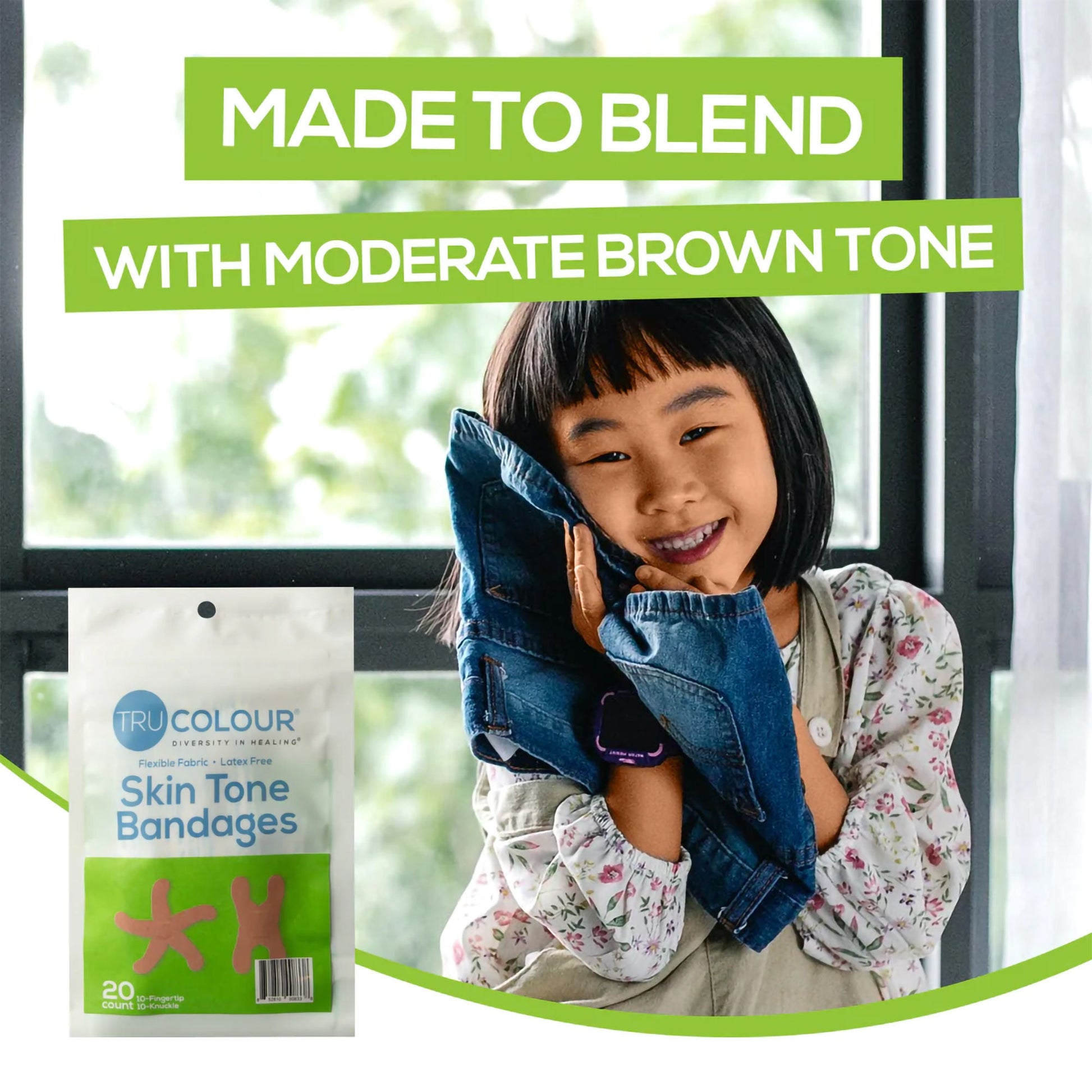 TruColour® Olive Adhesive Strip, Knuckle / Fingertip