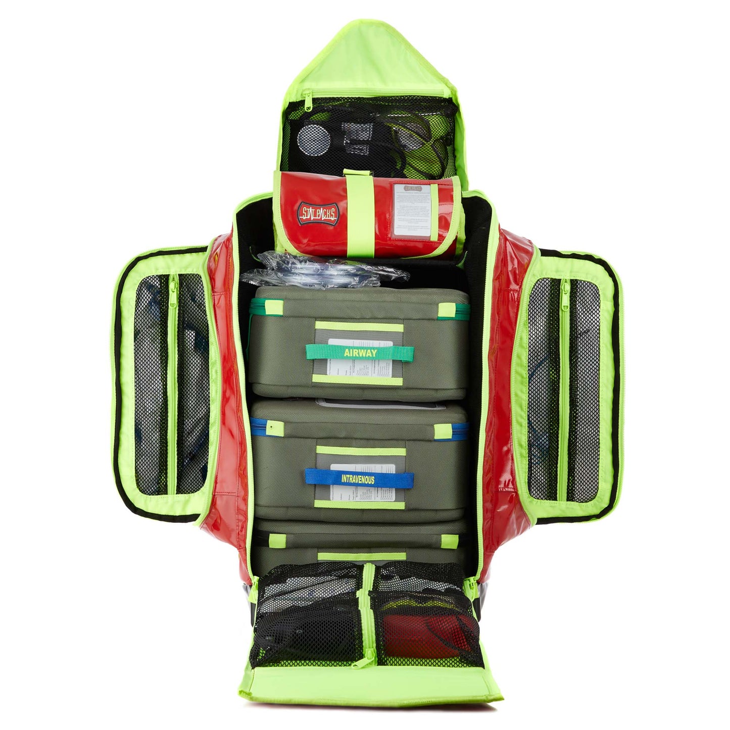 Statpacks G3 Backup Medical Backpack Red Urethane-Coated Tarpaulin 25 H X 18 W X 8.5 D Inch