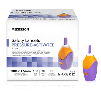 McKesson Pressure Activated Safety Lancets, Purple