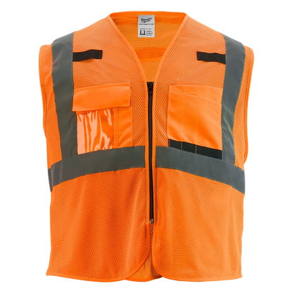 Milwaukee Class 2 High Visibility Orange Mesh Safety Vest - S/M 48-73-5117
