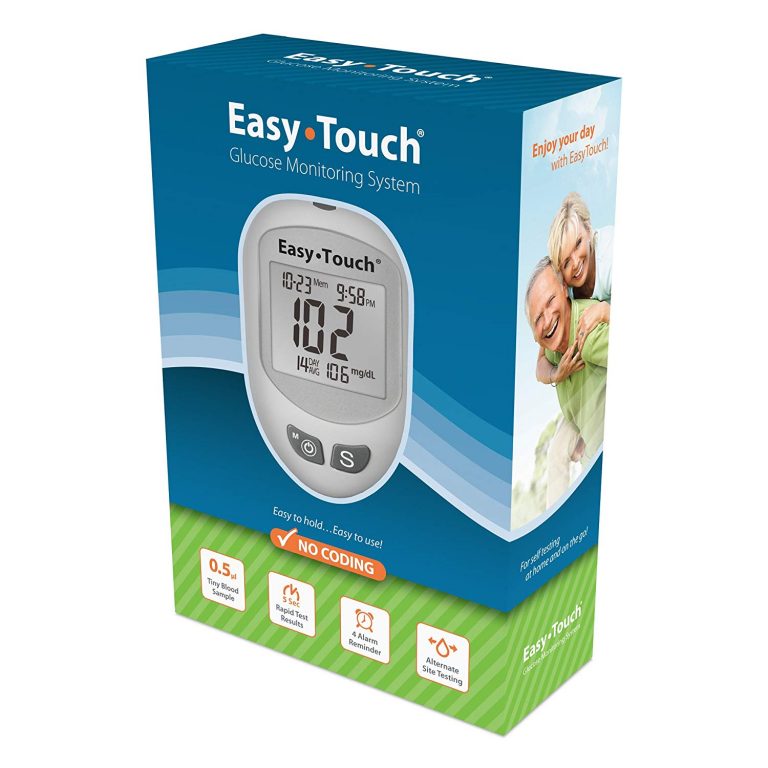 Easy Touch Blood Glucose Meter 5 Second Results Stores up to 300 Result No Coding Required