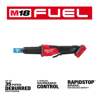 Milwaukee M18 FUEL Variable Speed, Braking Die Grinder, Paddle Switch w/ ONE-KEY 2984-20 | M18 Battery, Metal