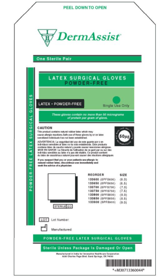 Sterile DermAssist® Latex Surgical Gloves, Ivory - view 2