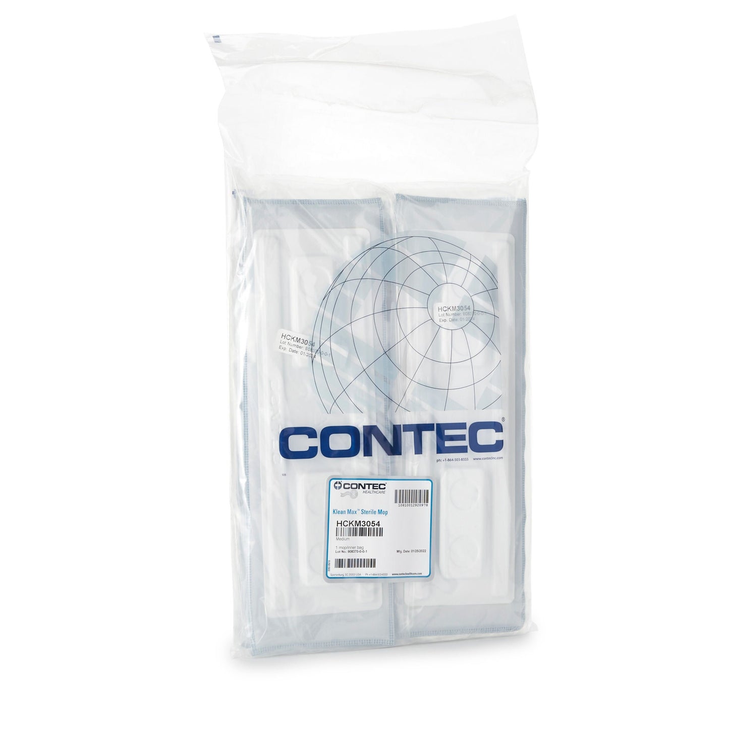 Contec Klean Max Cleanroom Wet Mop Pad Sealed Edge White Microfiber / Polyester Disposable