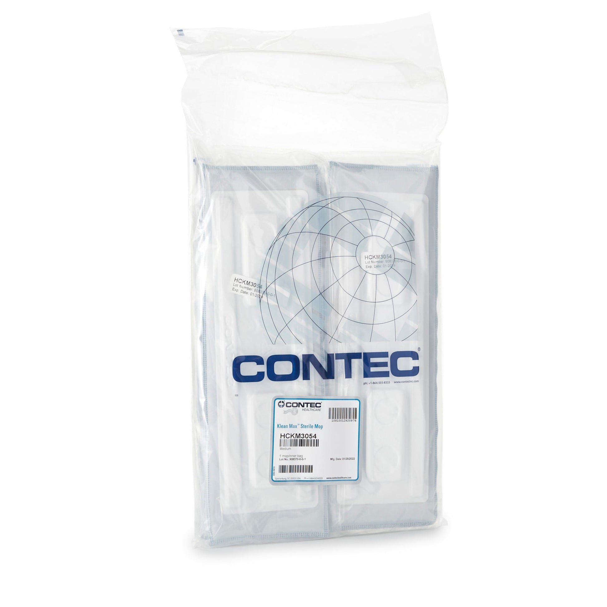 Contec Klean Max Cleanroom Wet Mop Pad Sealed Edge White Microfiber / Polyester Disposable