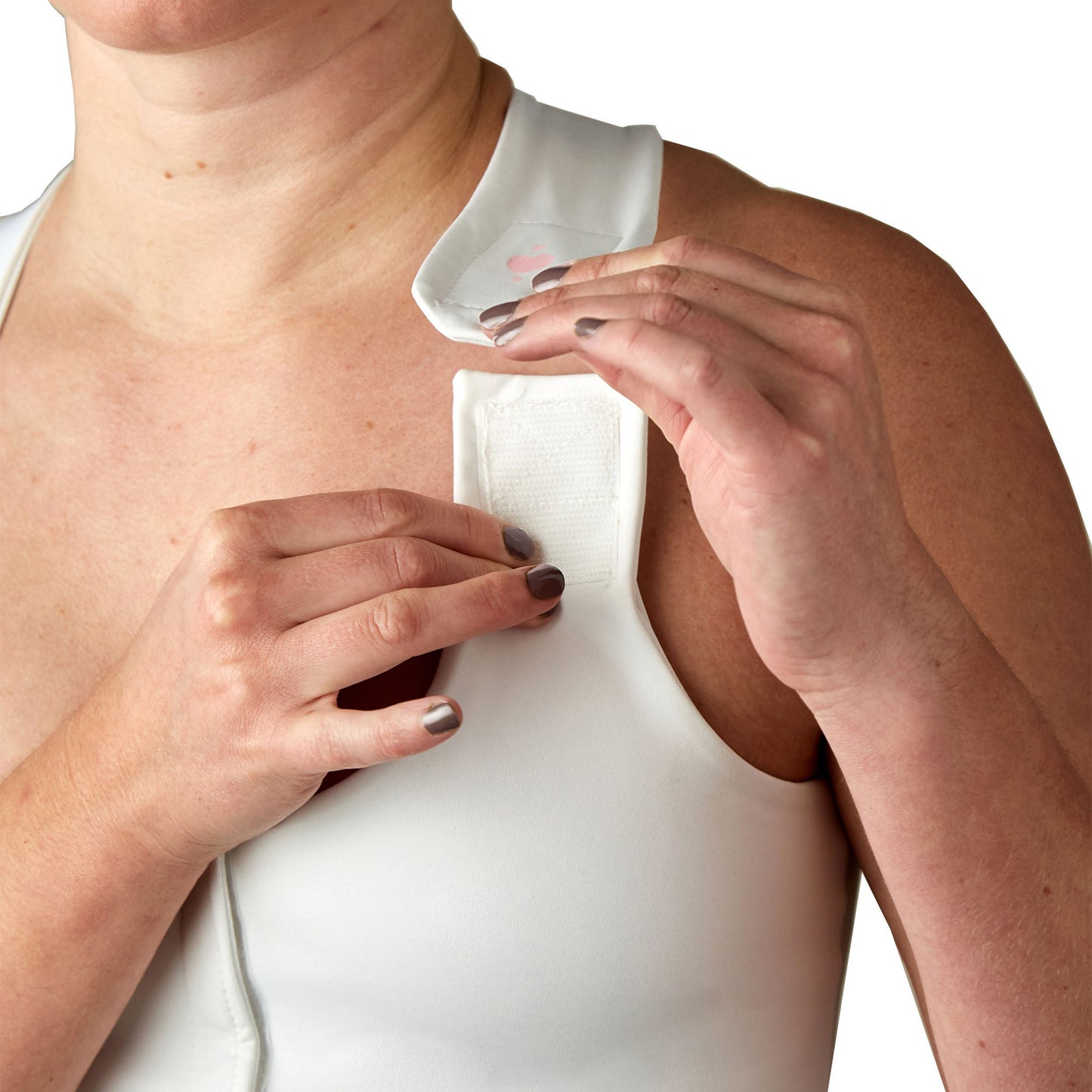 heart&core® Larissa Post-Surgical Bra with Drainage Bulb Holders, White, Small