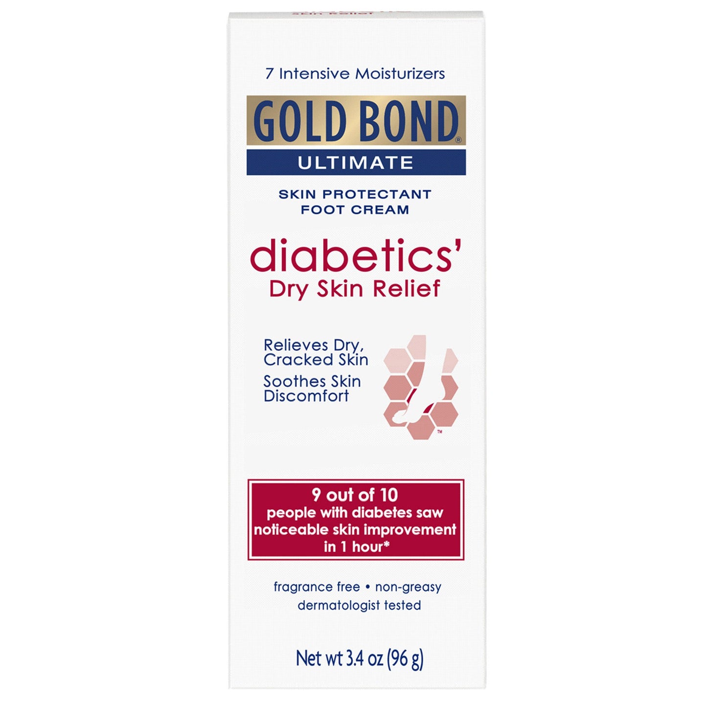 Gold Bond Medicated Diabetics' Foot Moisturizer Tube Unscented Cream