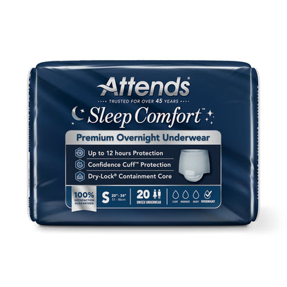 Attends® Sleep Comfort Premium Overnight Underwear, 20 – 34 Inches