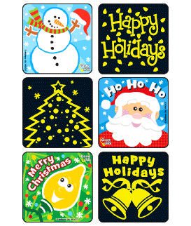Kids Love Stickers Sticker Merry Christmas Glow-In-The-Dark , Assorted
