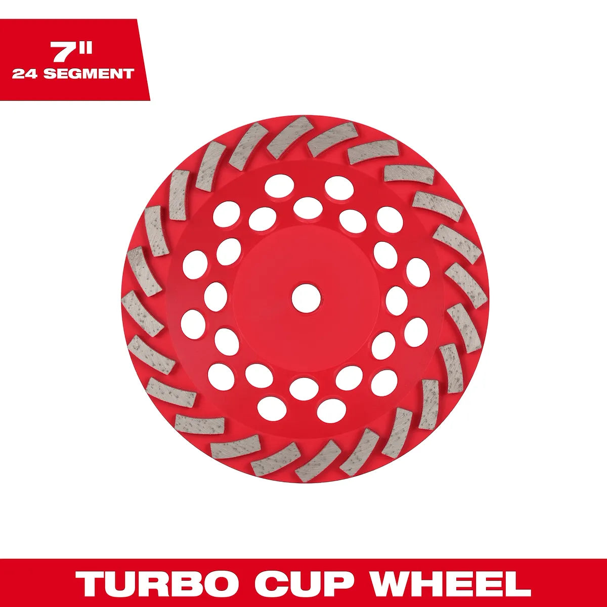 Milwaukee 7" DIAMOND MAX Turbo Diamond Cup Wheel - 24 Segment 49-93-7796 | Diamond Coated