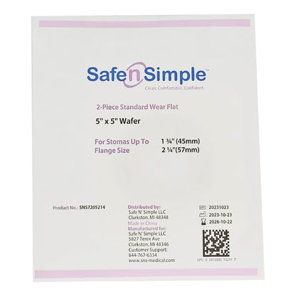 Ostomy Barrier Trim to Fit, Standard Wear Flexible Tape Flange Red Code System Up to 1-3/4 Inch Opening