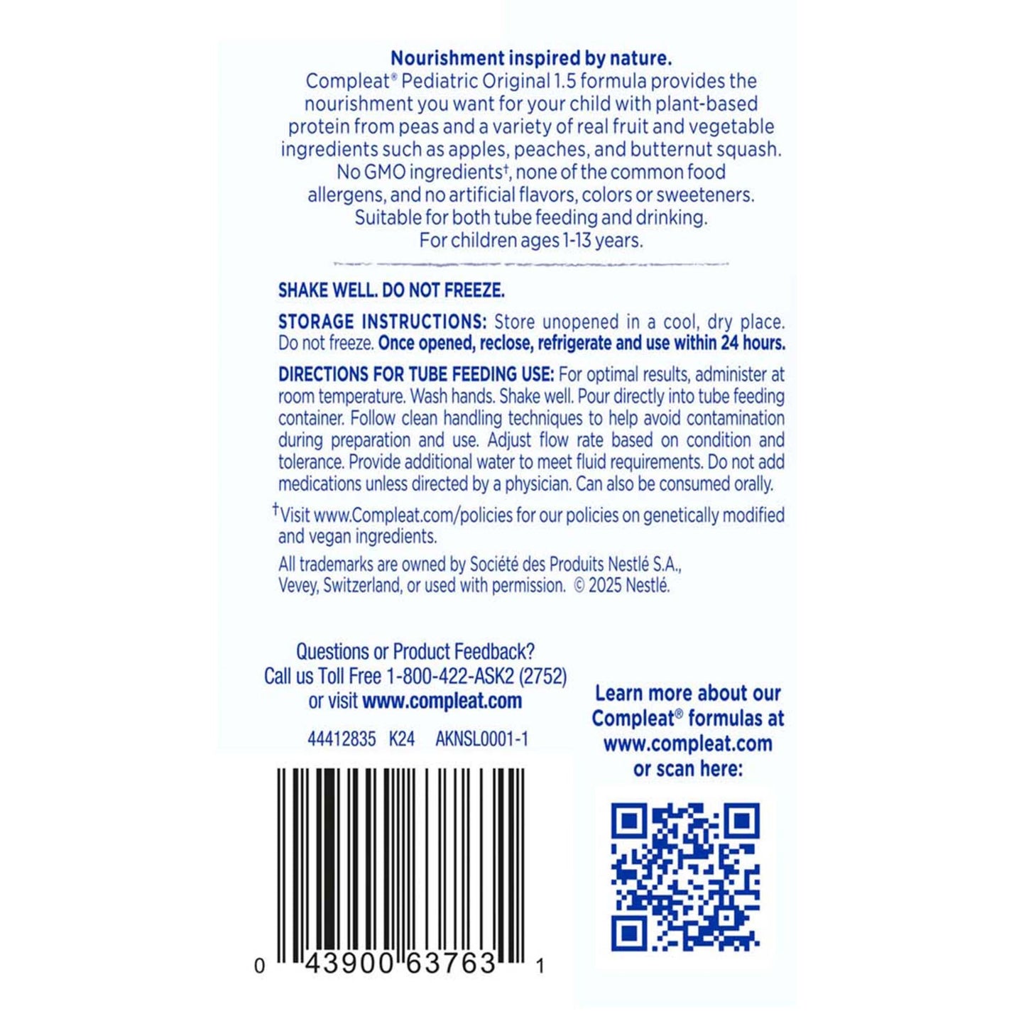 Compleat® Pediatric Original 1.5 Fruit Medley, Reclosable Carton